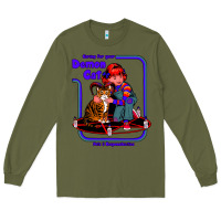 Army Green Caring For Your Demon Cat Tshirt Long Sleeve Tee - Bettercallsaul