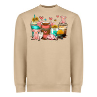 Mushroom pigs coffee cups Heavyweight Sweatshirt - Zillion Design Studio