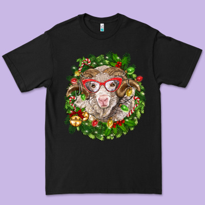 Christmas Merino Premium Tee Designed By Barkaloodesign