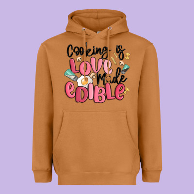 Cooking Is Love Made Edible Heavyweight Hoodie Designed By Maliassmallbusiness