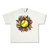 Pistachio softball sunflower Urban Heavy Tee - HRA Design Shop