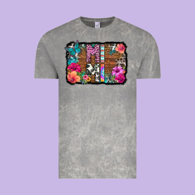 Mimi Floral Background Vintage Tee Designed By Hra Design Shop