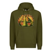 Army Green Gymnocalycium Variegated Cactus Premium Hoodie - LillyAllenDesigns
