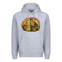 Heather Grey Gymnocalycium Variegated Cactus Premium Hoodie - LillyAllenDesigns