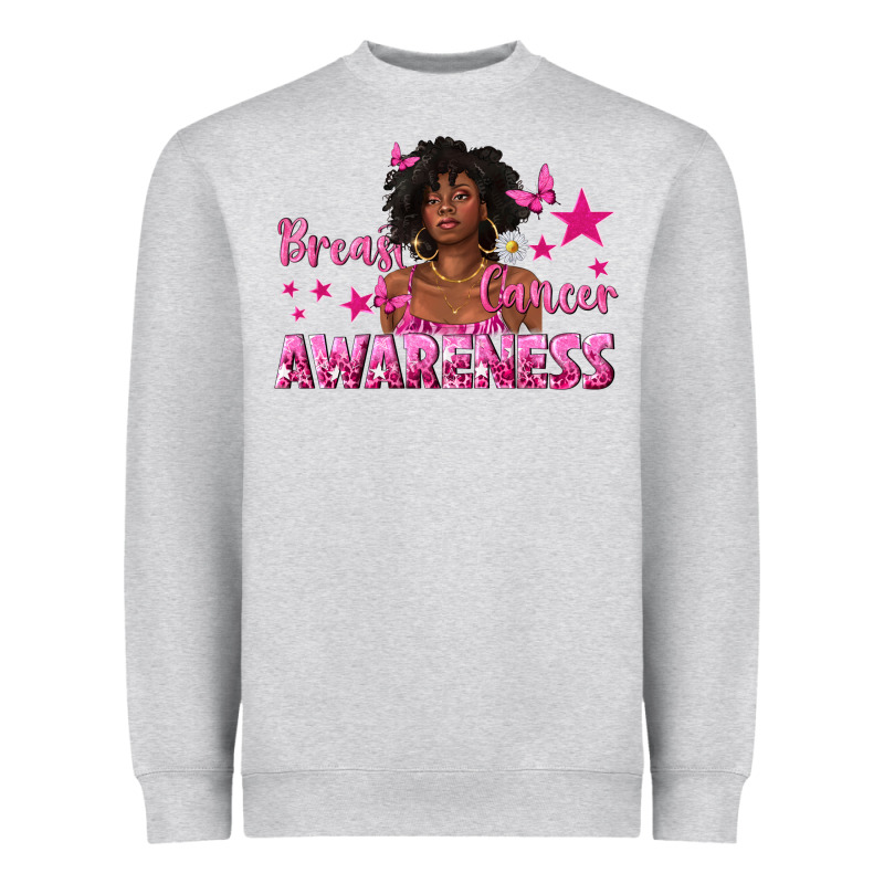 Breast Cancer Awareness With Afro Woman Heavyweight Sweatshirt by texasbilliewilder | Teevron