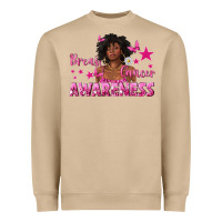 Mushroom Breast Cancer Awareness with Afro Woman Heavyweight Sweatshirt - texasbilliewilder
