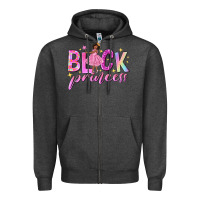 Charcoal Heather black princess black girl Zipper Hoodie - NancyCooperArtShop