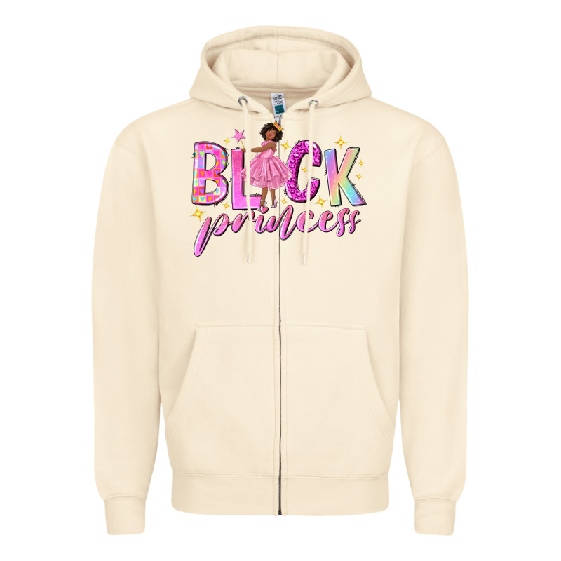 Black Princess Black Girl Zipper Hoodie by NancyCooperArtShop | Teevron