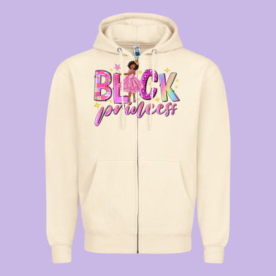 Black Princess Black Girl Zipper Hoodie Designed By Nancycooperartshop