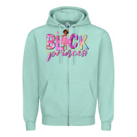 Seafoam black princess black girl Zipper Hoodie - NancyCooperArtShop