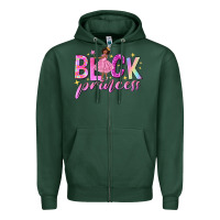 Sports Green black princess black girl Zipper Hoodie - NancyCooperArtShop