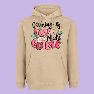 Cooking Is Love Made Edible Heavyweight Hoodie Designed By Maliassmallbusiness