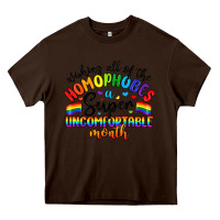 Chocolate Brown wishing all of the homophobes uncomfortable month Heavy Core Tee - Artiststas