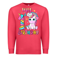 Cardinal my 1 st birthday with little cute unicorn Premium Sweatshirt - NancyCooperArtShop
