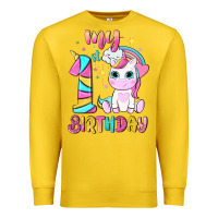 Lemon my 1 st birthday with little cute unicorn Premium Sweatshirt - NancyCooperArtShop
