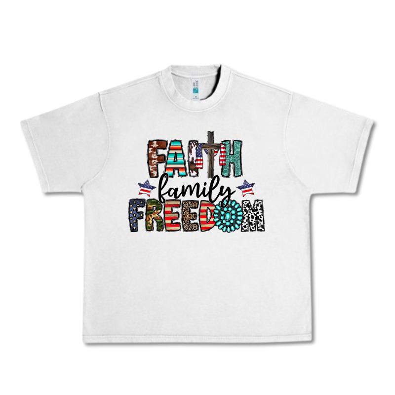 Faith Family Freedom Urban Heavy Tee by CowhideDigitalArt | Teevron