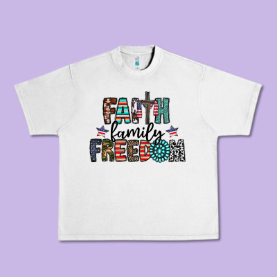 Faith Family Freedom Urban Heavy Tee Designed By Cowhidedigitalart