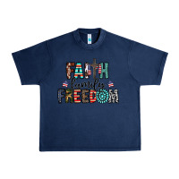 Navy faith family freedom Urban Heavy Tee - CowhideDigitalArt