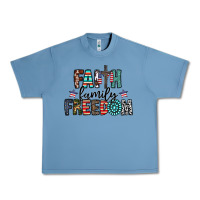 Pebble Blue faith family freedom Urban Heavy Tee - CowhideDigitalArt