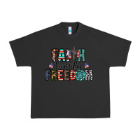 Pigment Black faith family freedom Urban Heavy Tee - CowhideDigitalArt