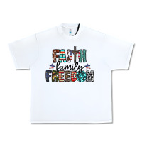 White faith family freedom Urban Heavy Tee - CowhideDigitalArt