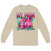 Mushroom Breast Cancer My Mom Is A Fighter Long Sleeve Tee - Artiststas