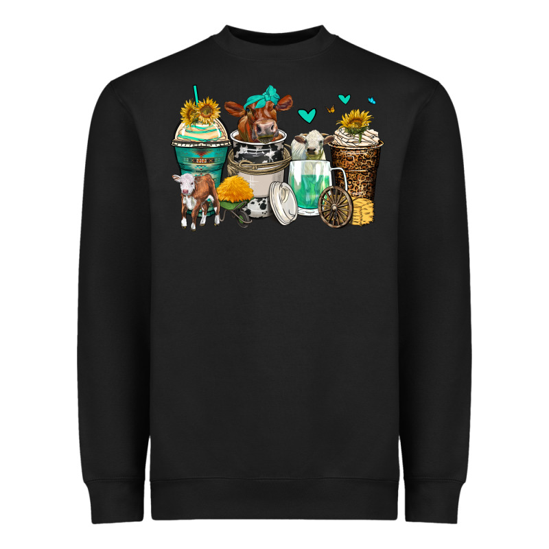 Cows Coffee Cups Heavyweight Sweatshirt by Zillion Design Studio | Teevron