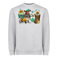 Heather Grey cows coffee cups Heavyweight Sweatshirt - Zillion Design Studio