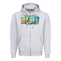 Heather Grey hanukkah coffee Zipper Hoodie - Jasminsmagicworld