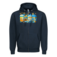 Navy hanukkah coffee Zipper Hoodie - Jasminsmagicworld