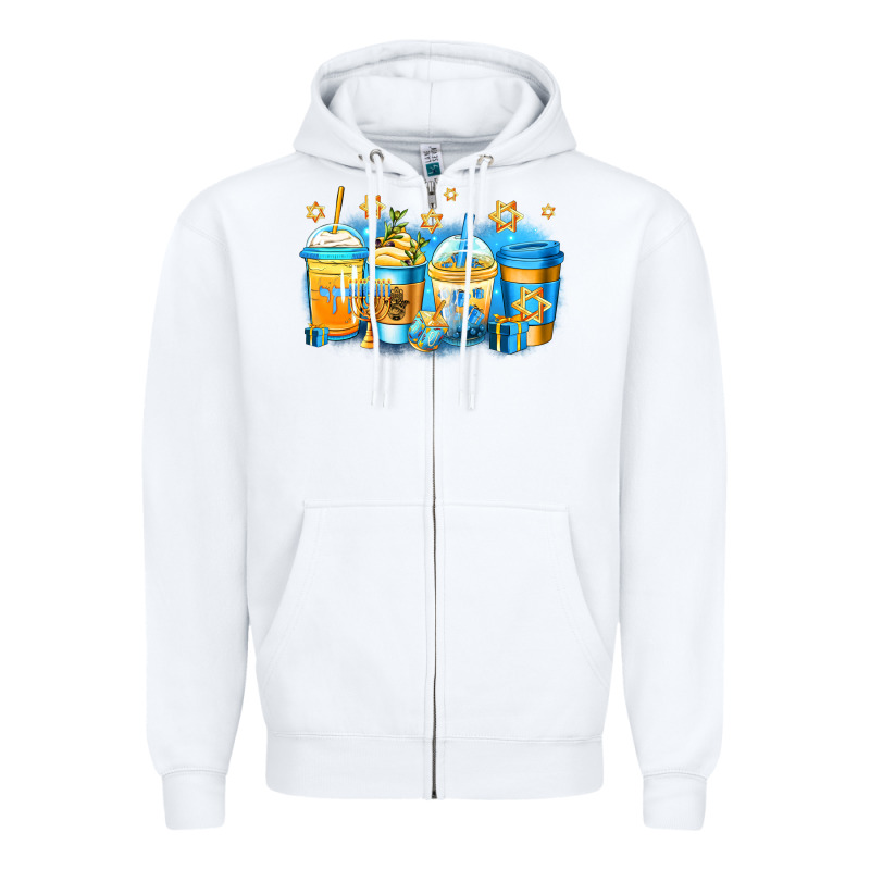 Hanukkah Coffee Zipper Hoodie by Jasminsmagicworld | Teevron