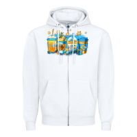 White hanukkah coffee Zipper Hoodie - Jasminsmagicworld