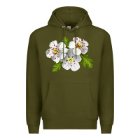 Army Green Hawthorn Flower Premium Hoodie - LillyAllenDesigns