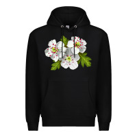 Black Hawthorn Flower Premium Hoodie - LillyAllenDesigns