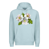 Blue Mist Hawthorn Flower Premium Hoodie - LillyAllenDesigns
