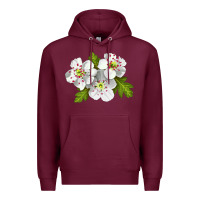 Burgundy Hawthorn Flower Premium Hoodie - LillyAllenDesigns