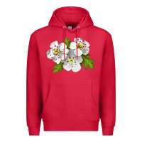 Cardinal Hawthorn Flower Premium Hoodie - LillyAllenDesigns