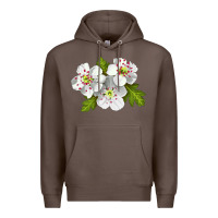 Coffee Hawthorn Flower Premium Hoodie - LillyAllenDesigns