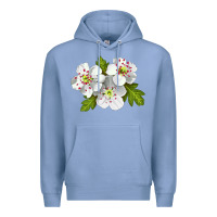 Colony Blue Hawthorn Flower Premium Hoodie - LillyAllenDesigns