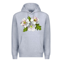 Heather Grey Hawthorn Flower Premium Hoodie - LillyAllenDesigns