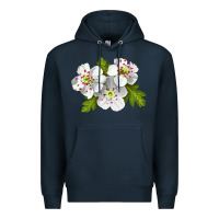 Navy Hawthorn Flower Premium Hoodie - LillyAllenDesigns