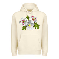 Sandshell Hawthorn Flower Premium Hoodie - LillyAllenDesigns