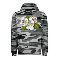 Slate Camo Hawthorn Flower Premium Hoodie - LillyAllenDesigns