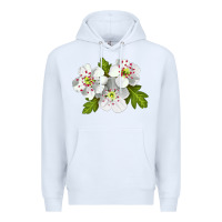 White Hawthorn Flower Premium Hoodie - LillyAllenDesigns