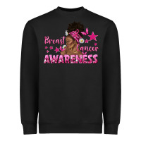 Black Breast Cancer Awareness with Afro Woman Heavyweight Sweatshirt - texasbilliewilder