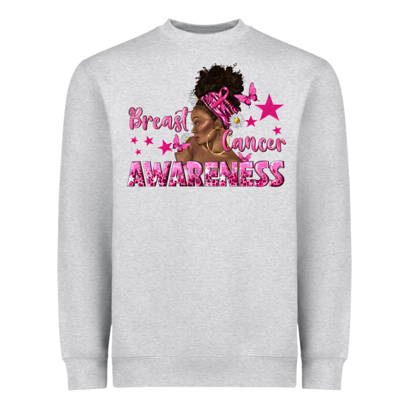 Breast Cancer Awareness With Afro Woman Heavyweight Sweatshirt by texasbilliewilder | Teevron