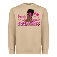 Mushroom Breast Cancer Awareness with Afro Woman Heavyweight Sweatshirt - texasbilliewilder