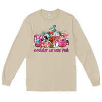 Mushroom western cancer  in october we wear pink coffee cups with ribbons Long Sleeve Tee - AdoDesignShop