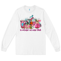 White western cancer  in october we wear pink coffee cups with ribbons Long Sleeve Tee - AdoDesignShop