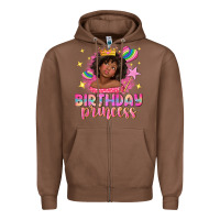 Chestnut birthday princess with afro girl Zipper Hoodie - NancyCooperArtShop